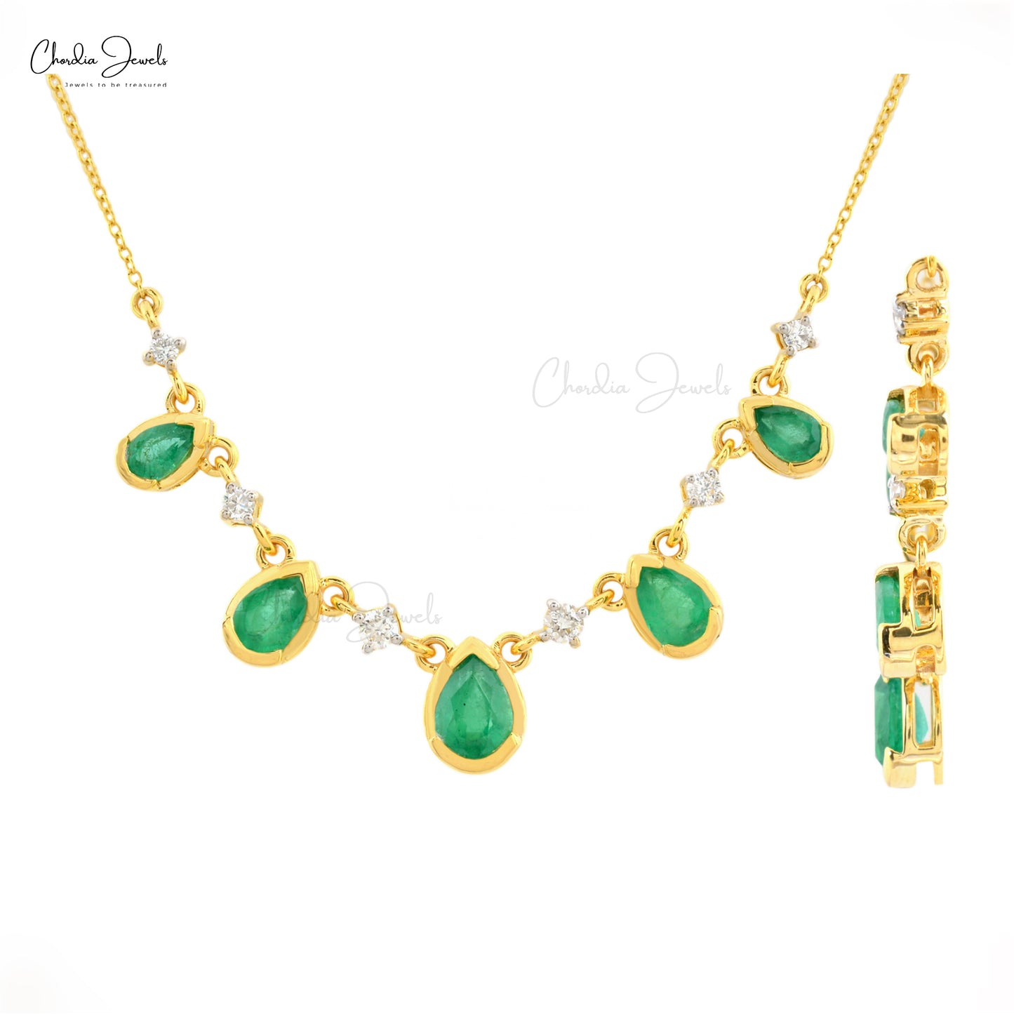 ItsHot.com: 18K White Gold Diamond & Emerald Necklace 15.17dtw 22.44etw | Emerald  necklace, Emerald jewelry, Gold necklace set