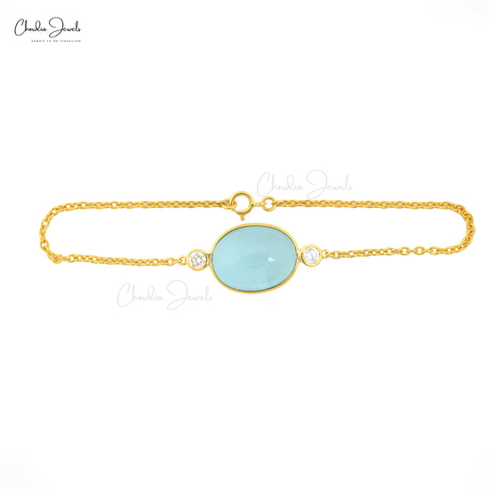 aquamarine chain bracelet for women
