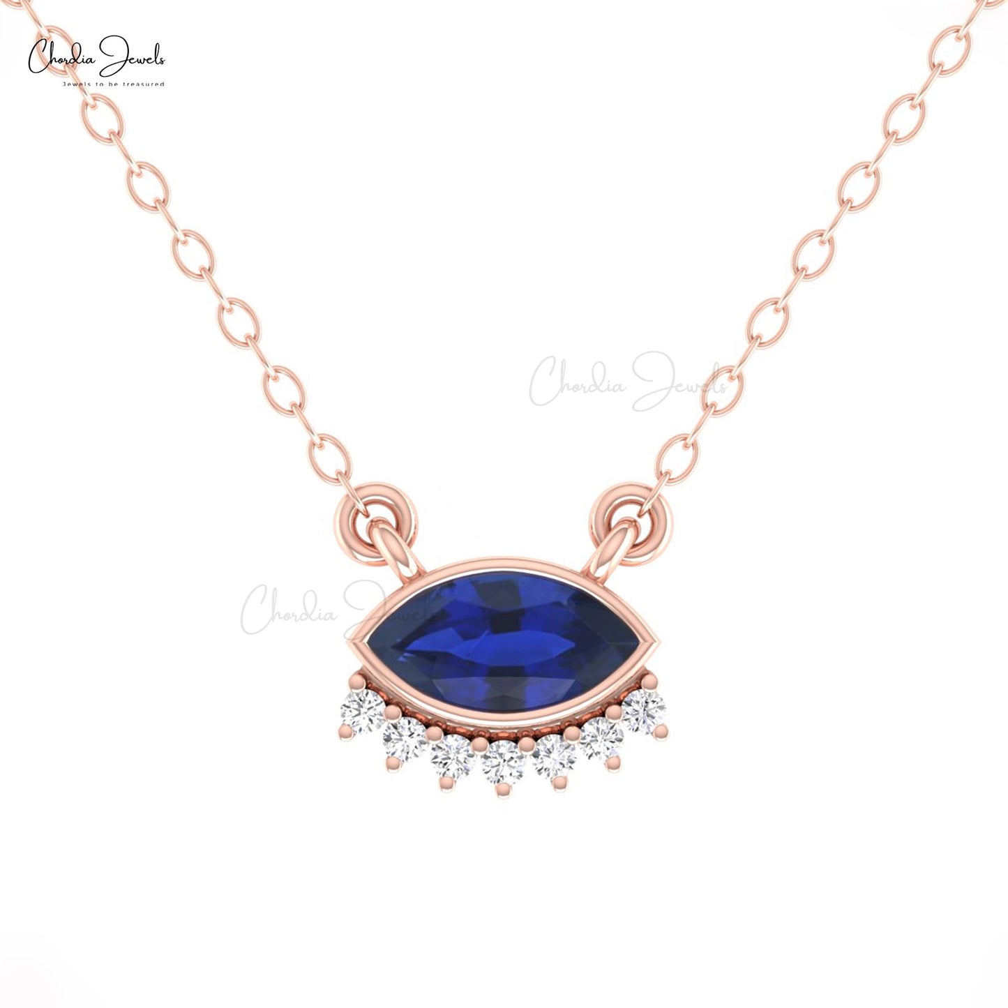 Blue Sapphire Floating Necklace