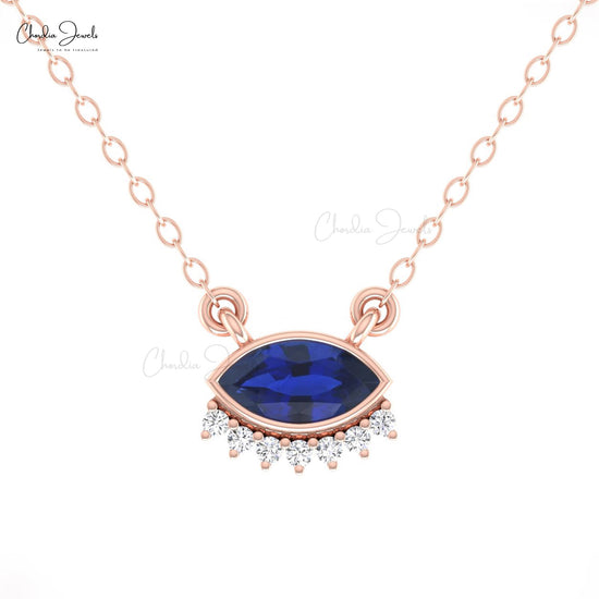 Blue Sapphire Floating Necklace