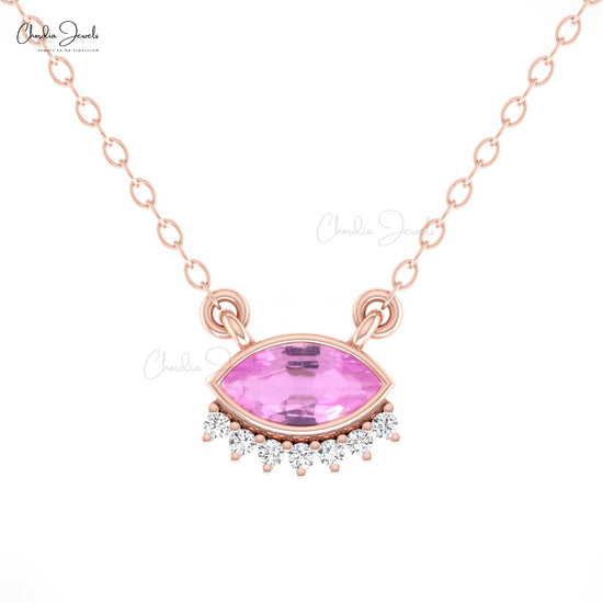 Marquise Pink Sapphire Necklace