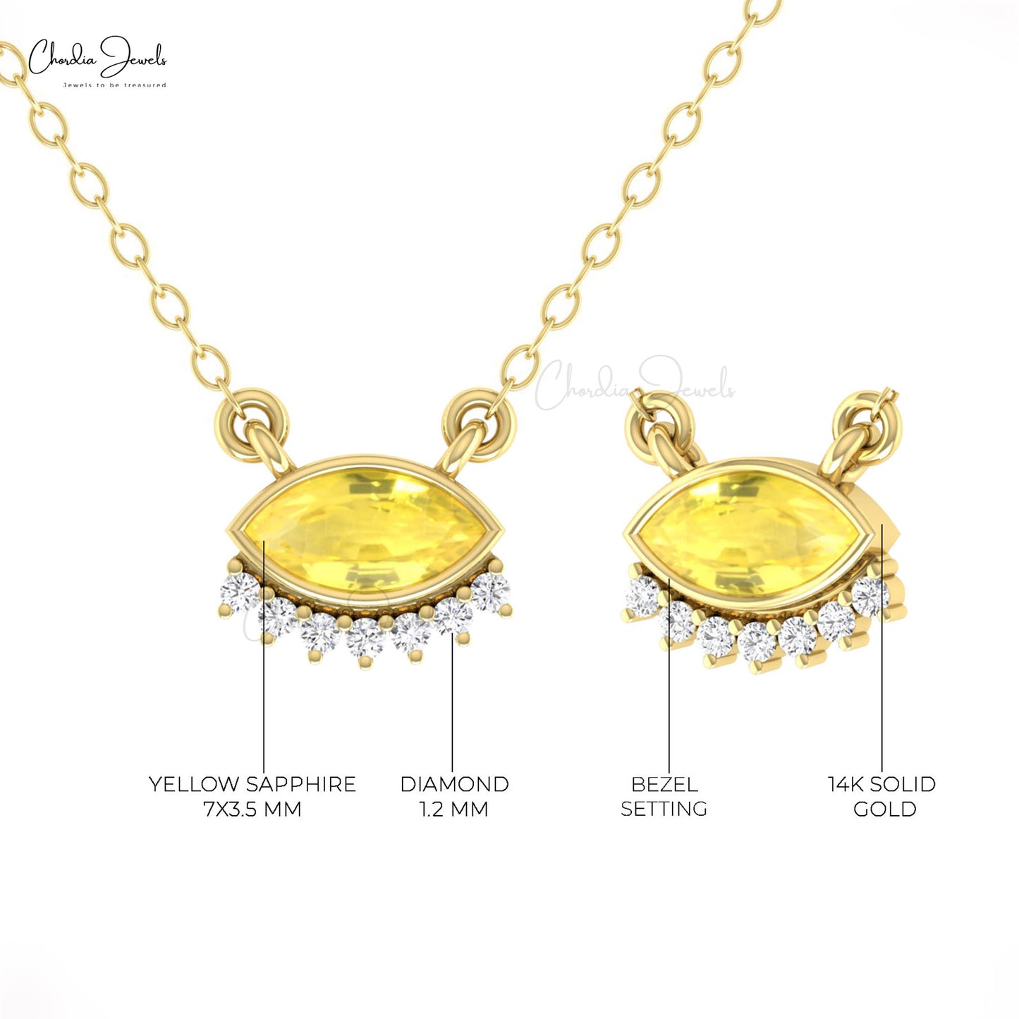 Bezel Set Necklace
