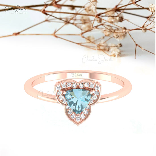 AQUAMARINE HALO RING