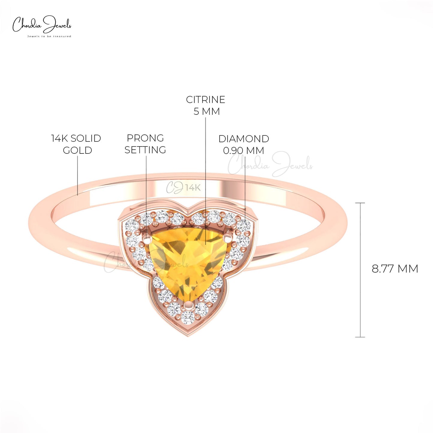 14K GOLD CITRINE RING