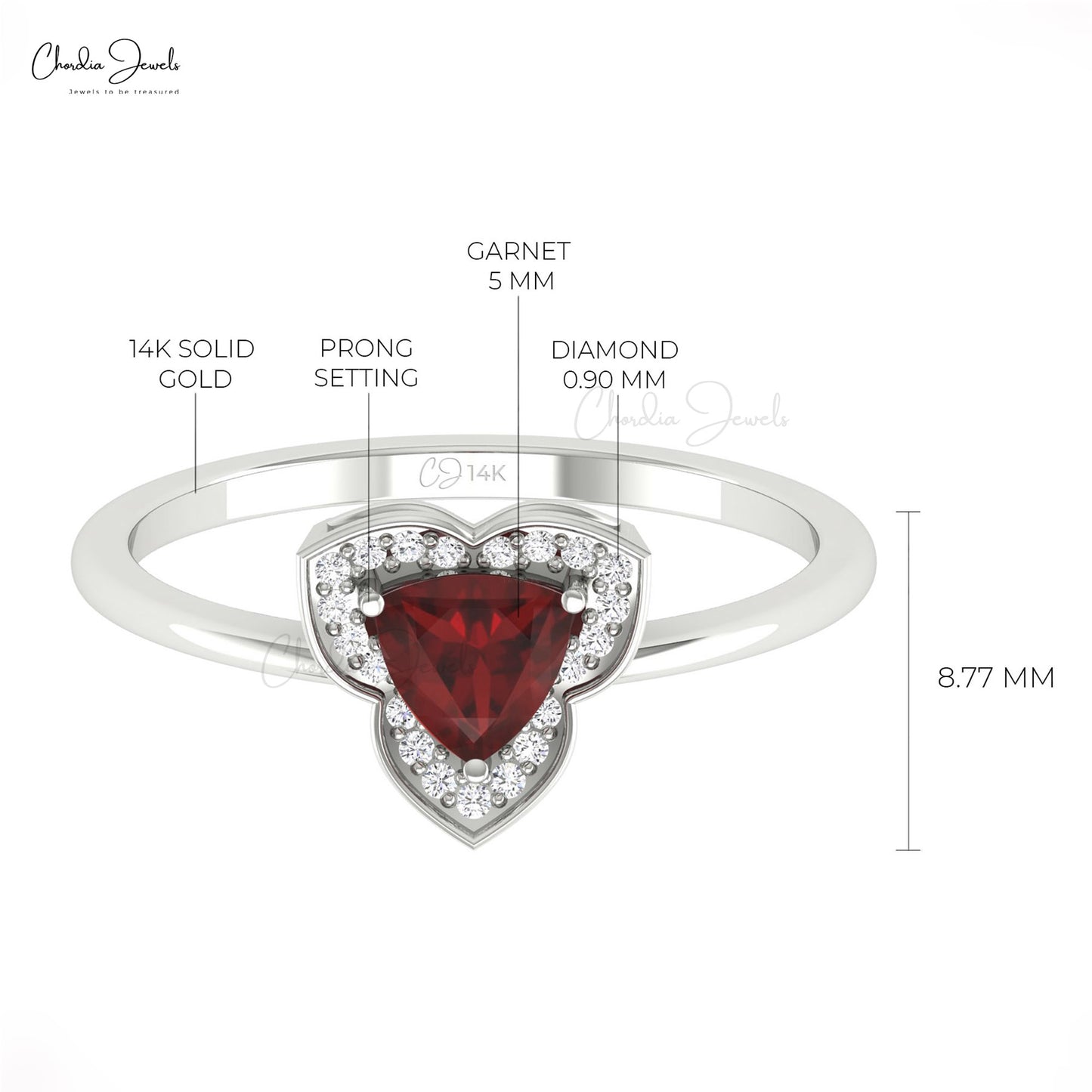 GARNET DIAMOND HALO RING