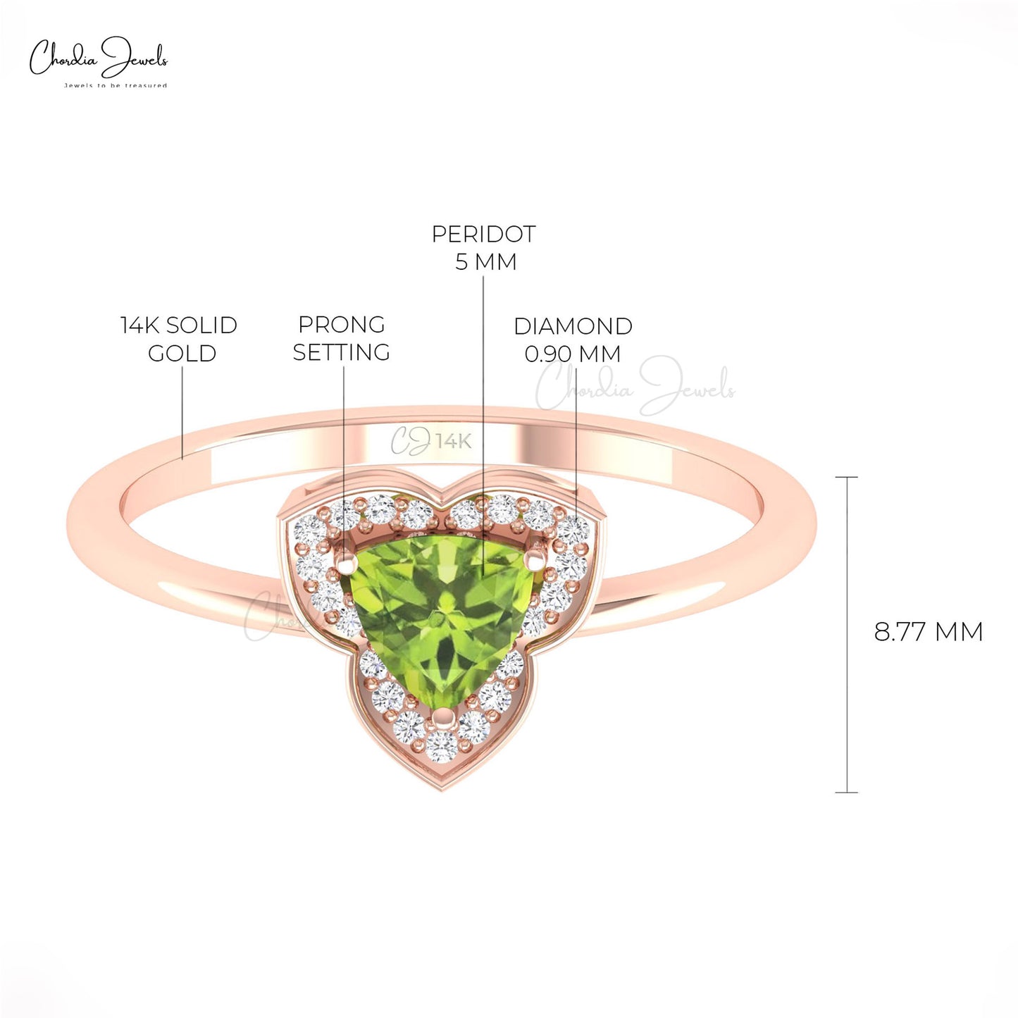 14K GOLD PERIDOT RING