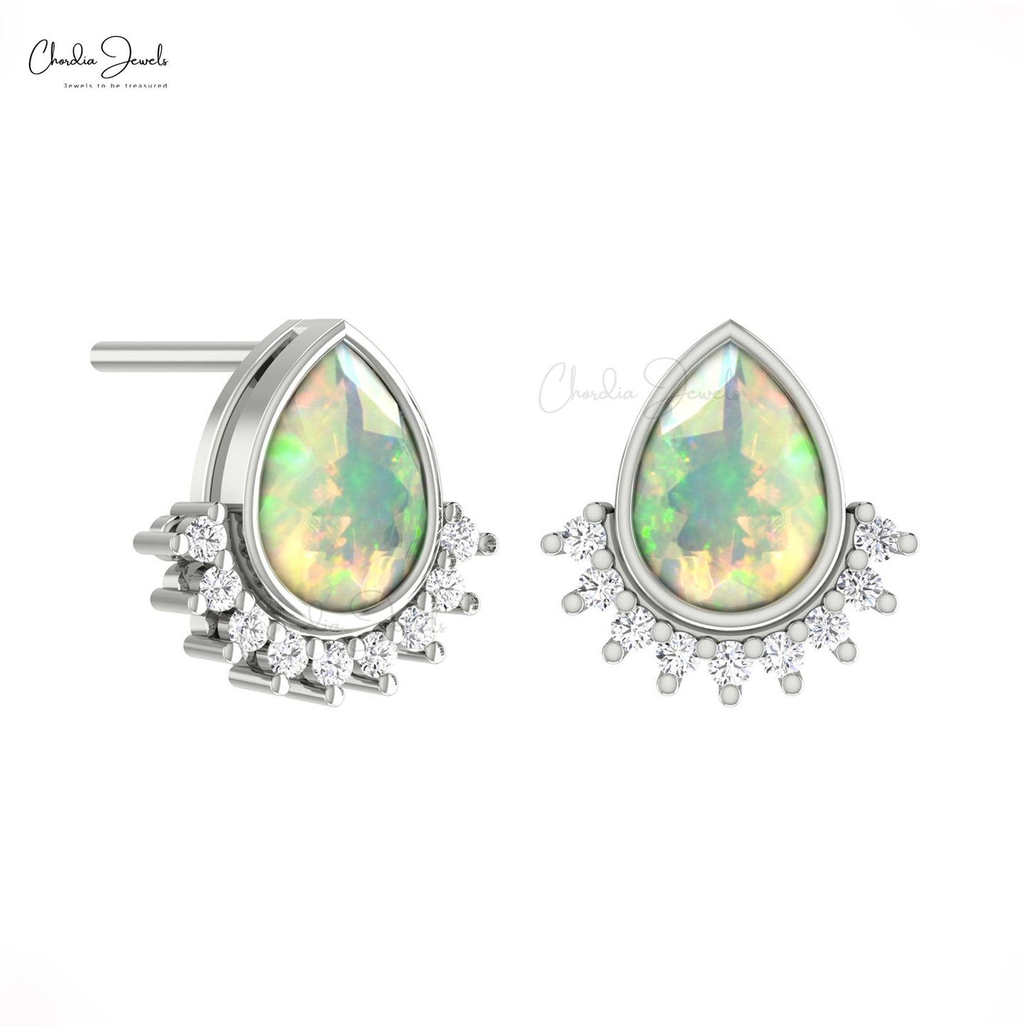 Natural Opal Gemstone Earrings