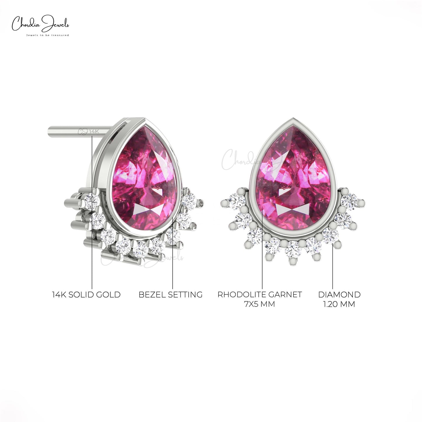 Real 14k Gold Women Studs
