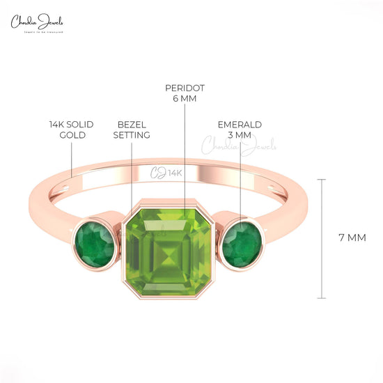 Cushion Cut Peridot Ring