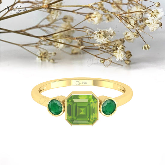 14K GOLD PERIDOT RING