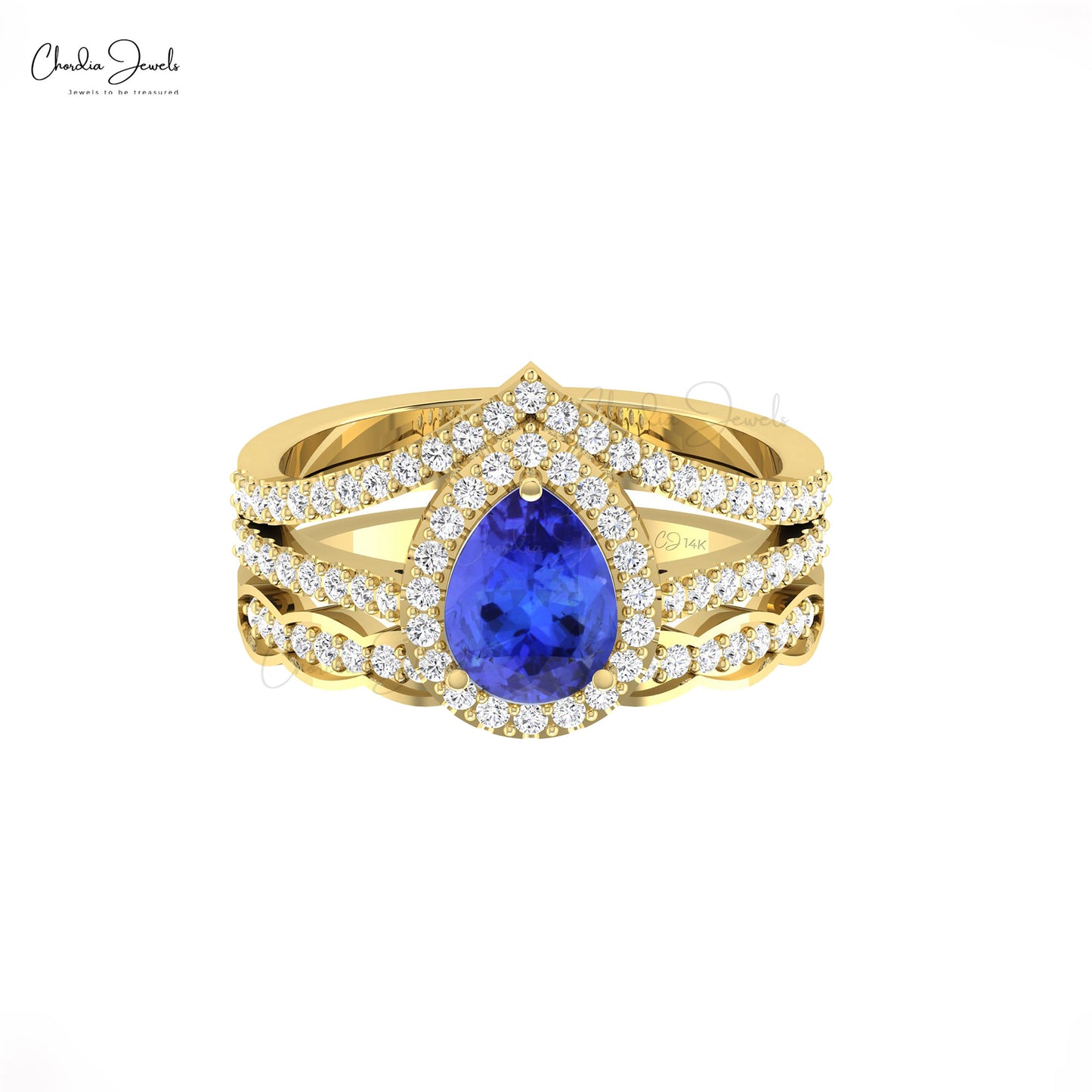 Tanzanite Halo Ring