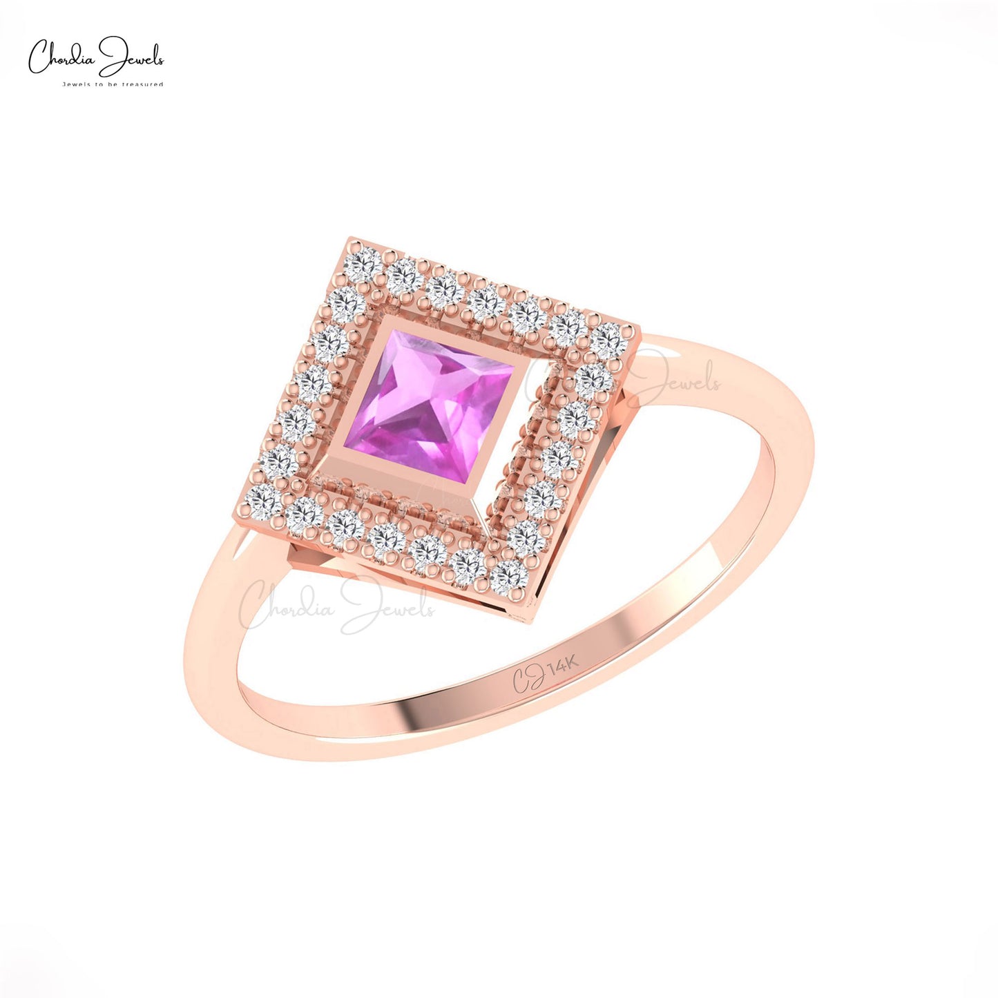 Square Cut Gemstone Ring
