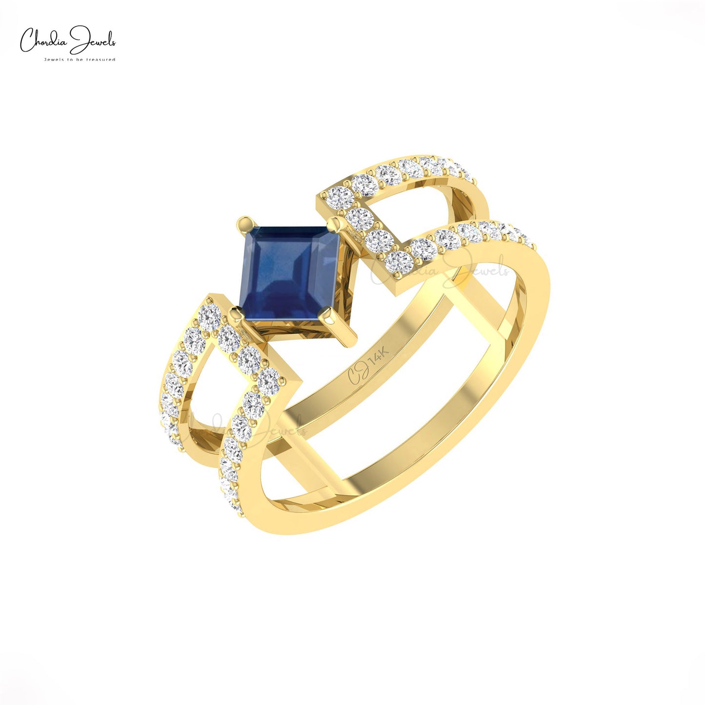Square Cut Gemstone Ring