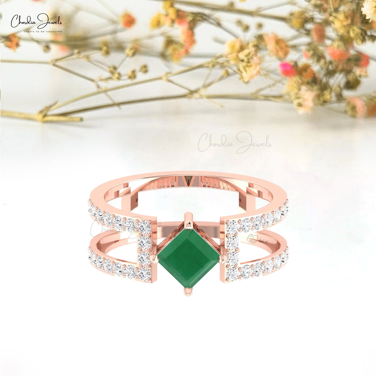 Dazzle in the refined beauty of our emerald birthstone ring.