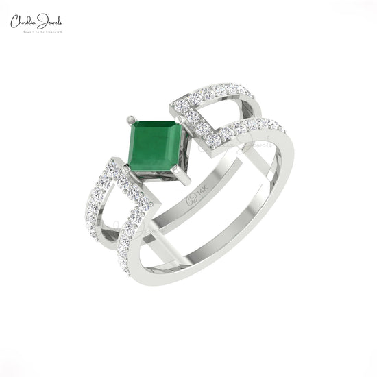 Transform your style with this woman's emerald ring.
