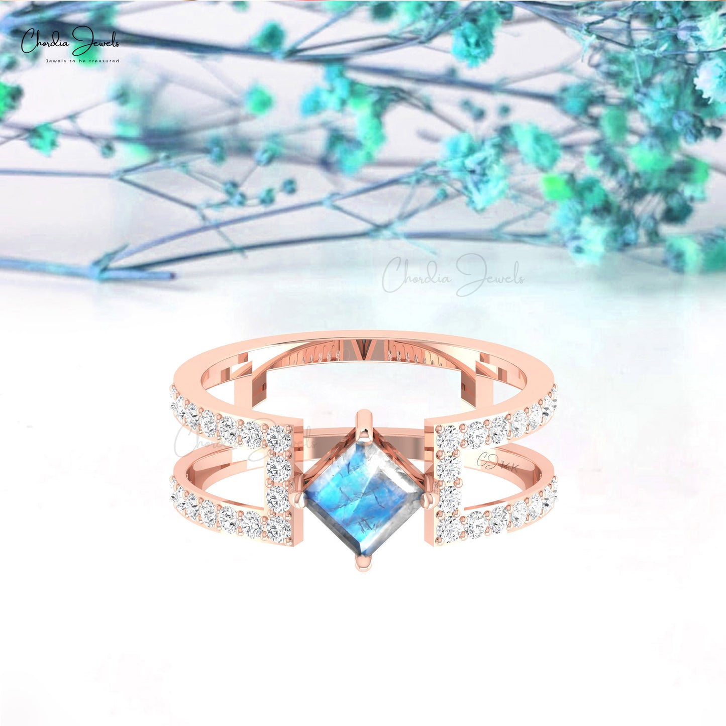 Double Shank Diamond Ring