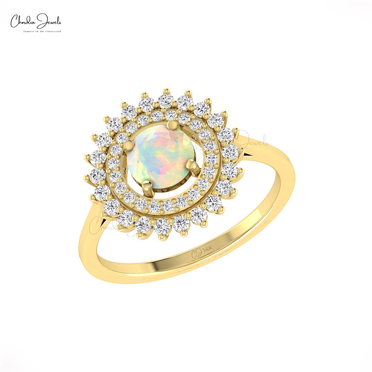 Natural Opal Wedding Ring