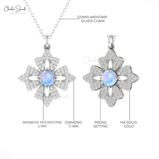 Diamond Floral Pendant