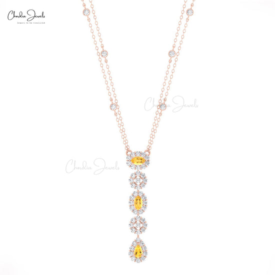 Citrine Y Drop Necklace