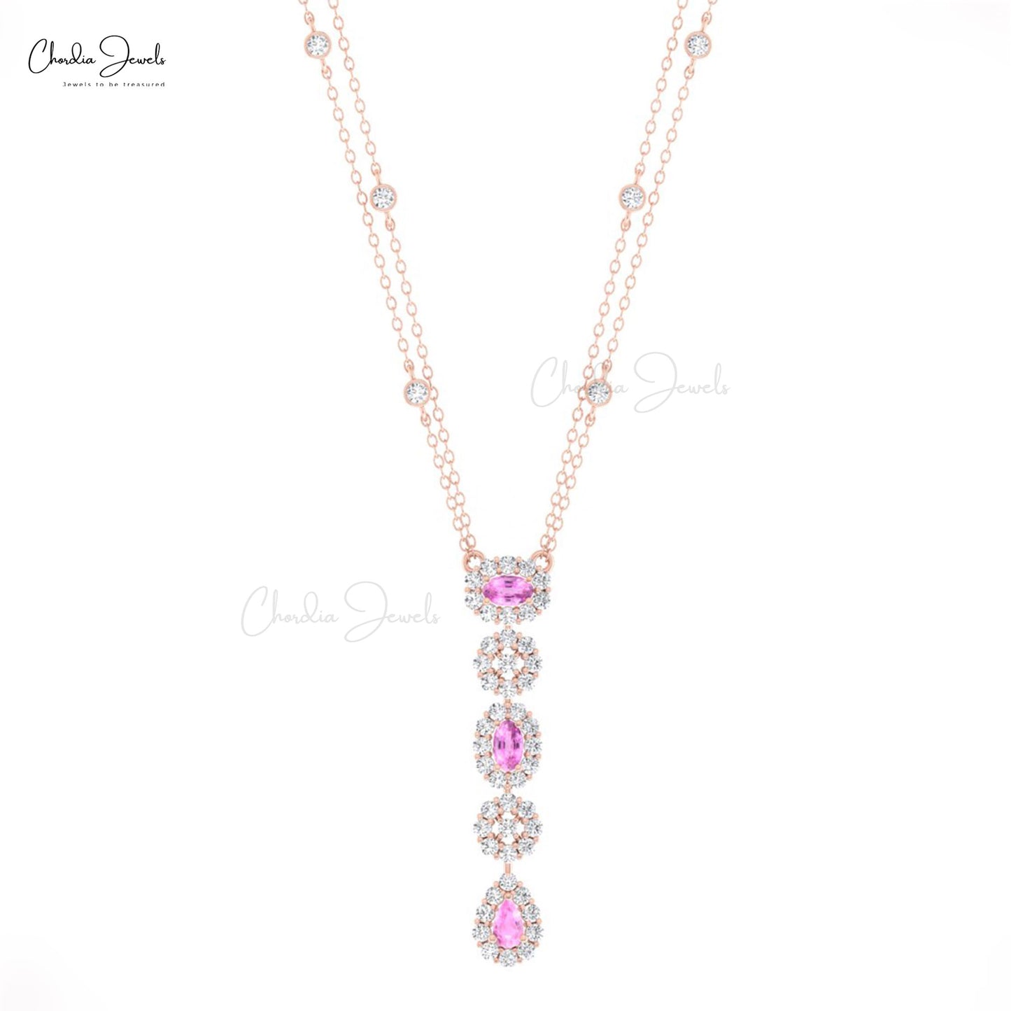 Natural Pink Sapphire Necklace