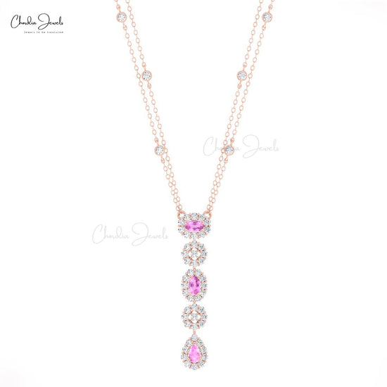 Natural Pink Sapphire Necklace