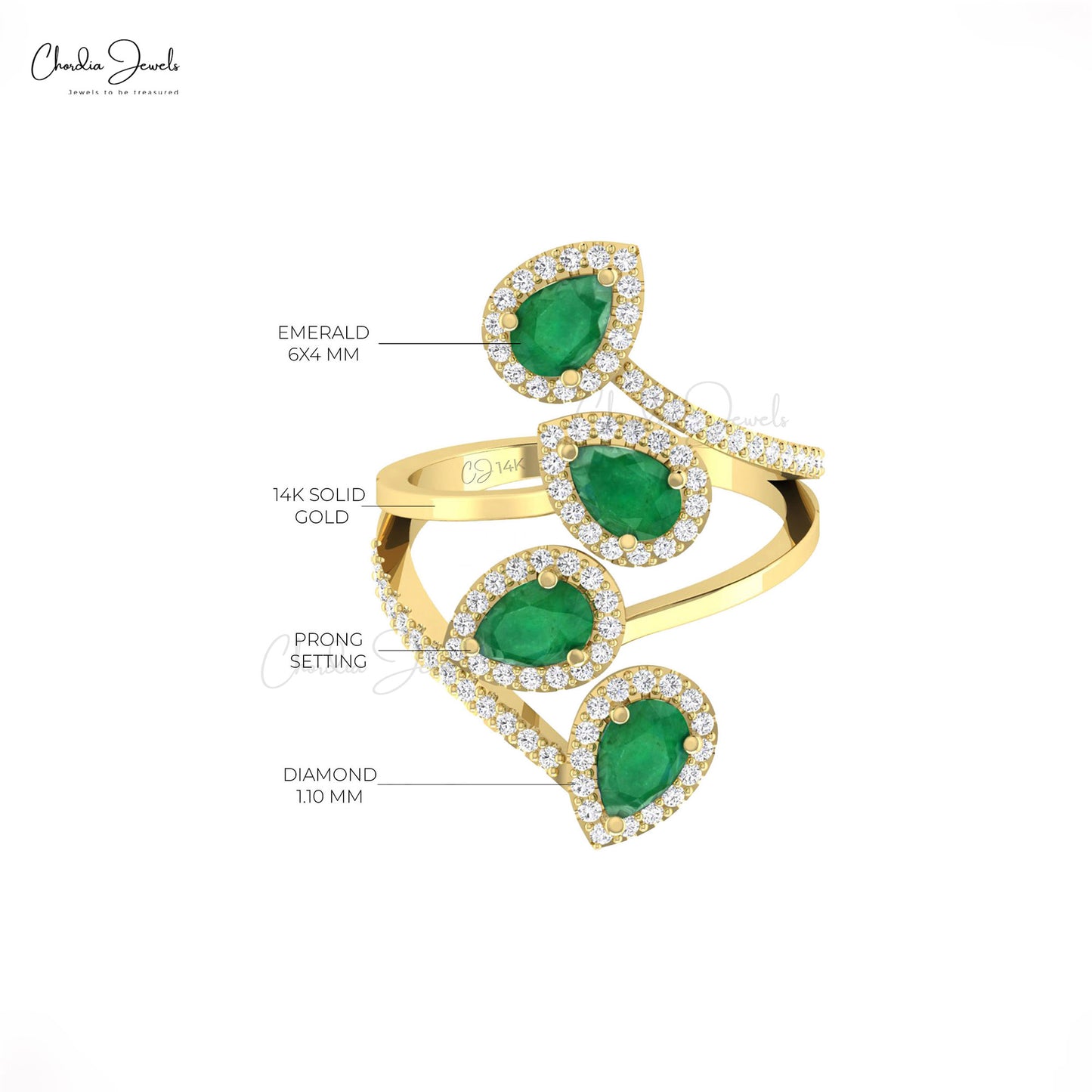Dazzle in sophistication with this emerald cocktail ring. 