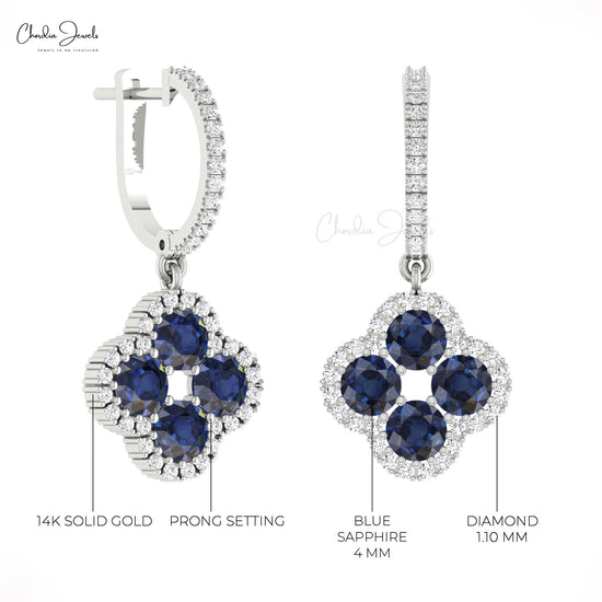 Halo Diamond Clover Earrings