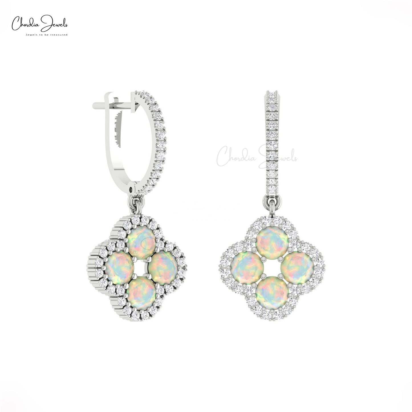 Natural Opal Dangle Earrings