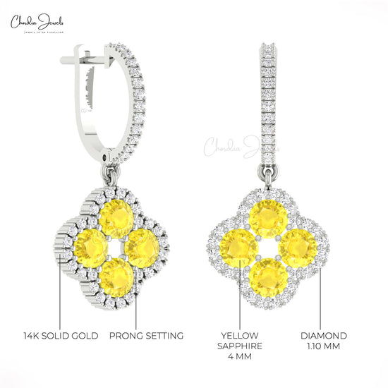 Halo Diamond Dangle Earrings