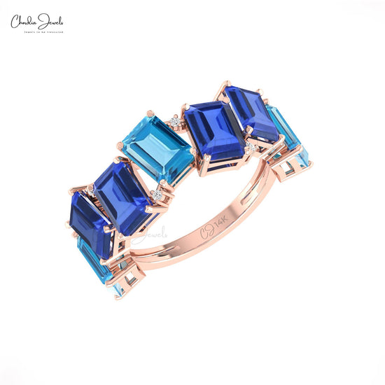 Vibrant Gemstone Ring in 14k Gold for Weddings or Anniversaries