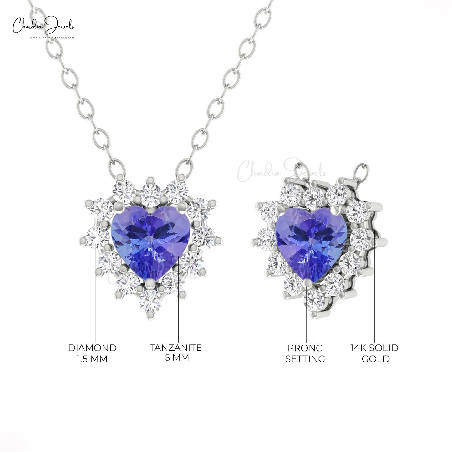 Tanzanite Heart Necklace