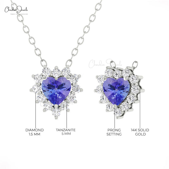 Tanzanite Heart Necklace