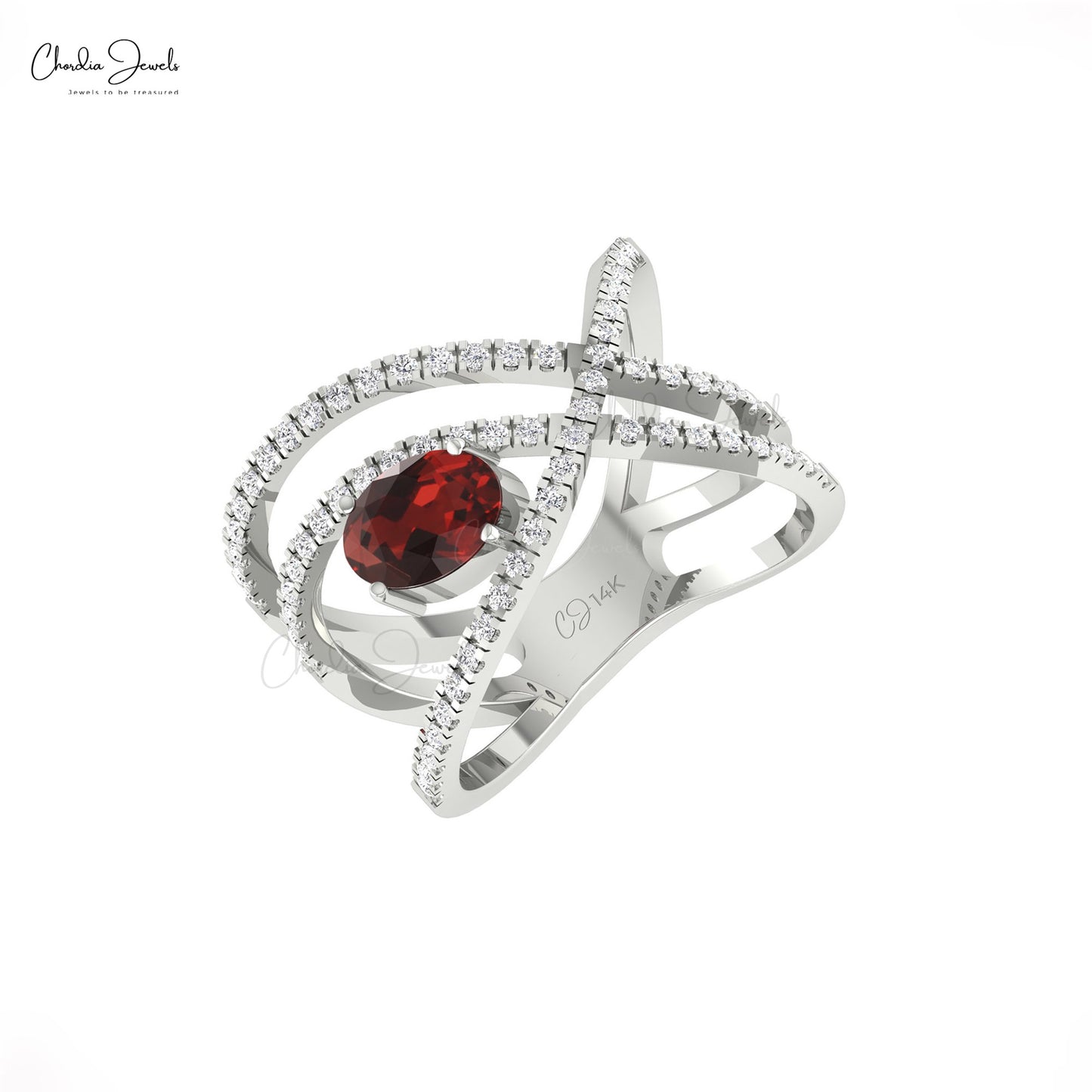 Natural Red Garnet Ring