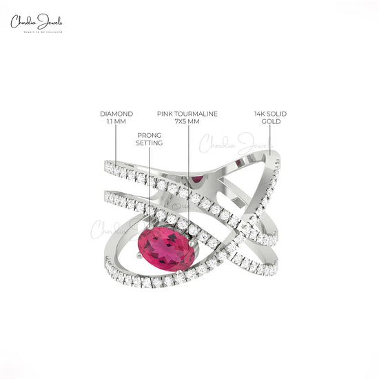 Pink Tourmaline Gemstone Ring