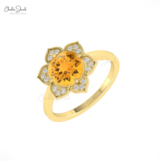 Diamond Lotus Petal Ring