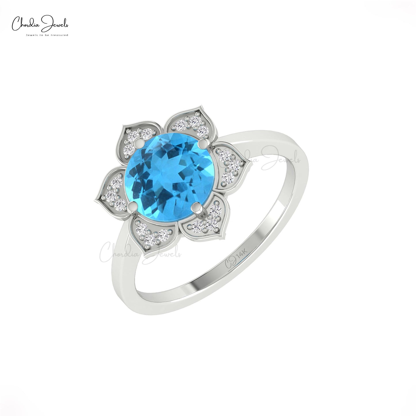 Lotus Flower Diamond Ring
