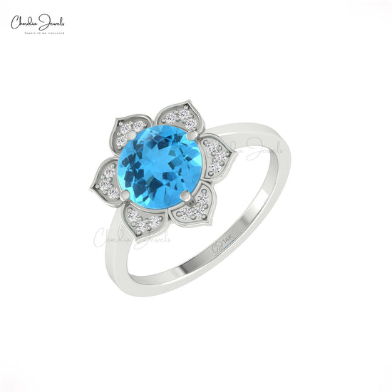 Lotus Flower Diamond Ring