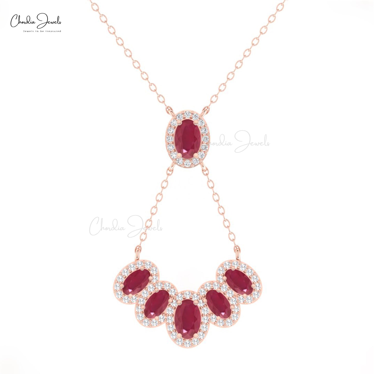14k Gold Multi Halo Necklace