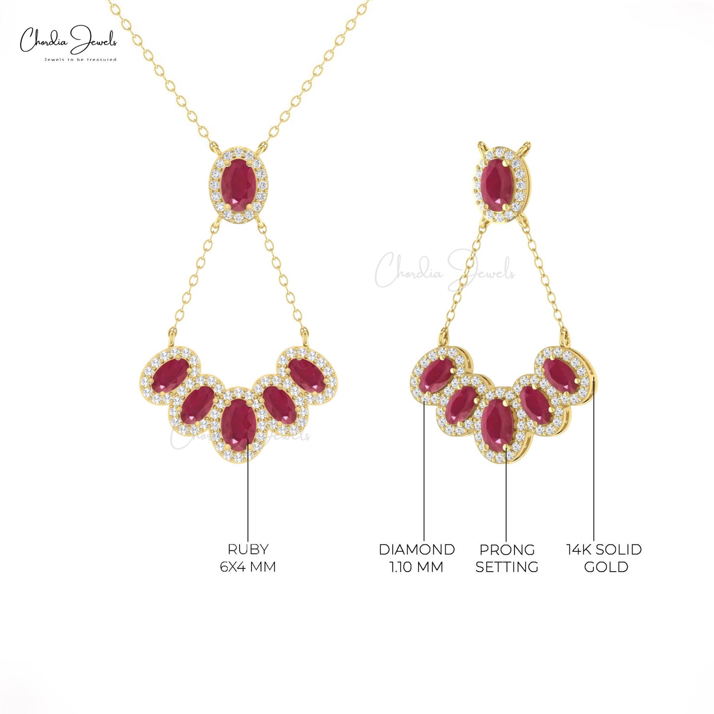 Natural Red Ruby Necklace