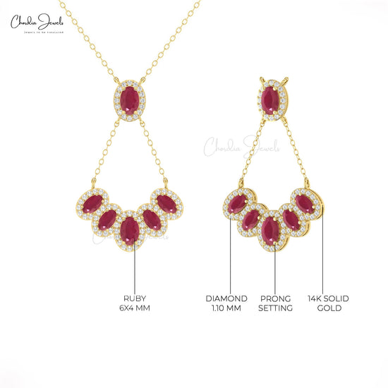 Natural Red Ruby Necklace