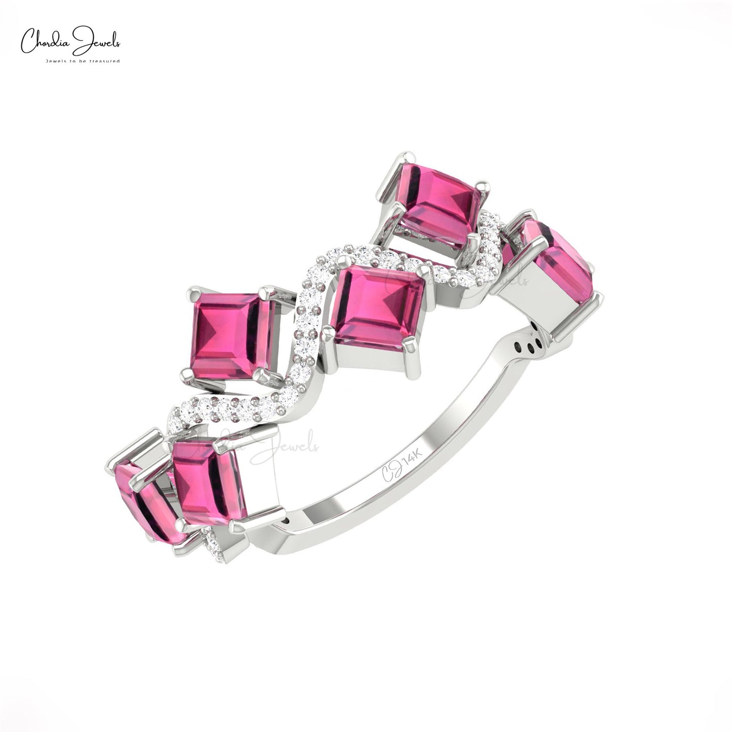 14k Solid Gold Pink Tourmaline Ring