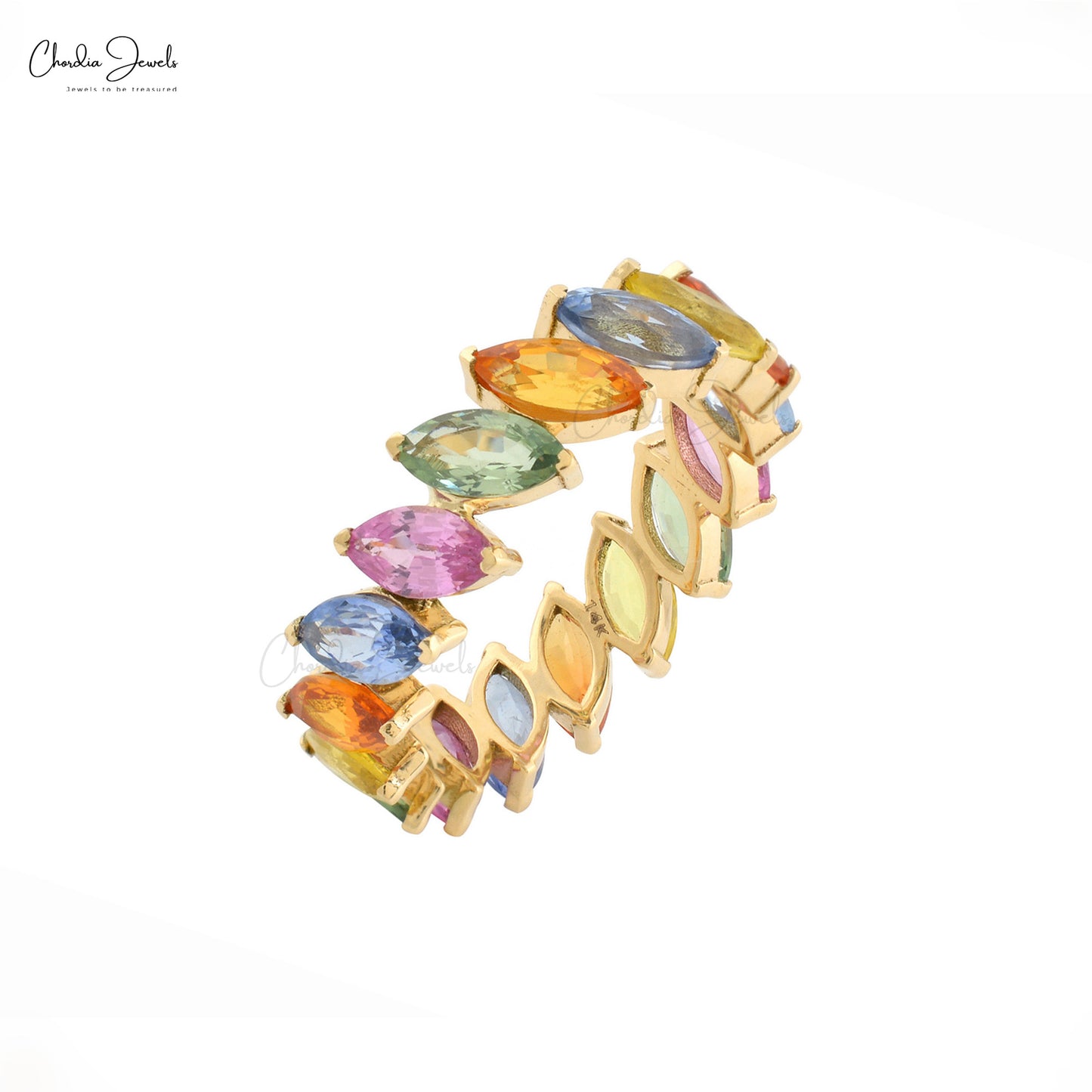 Marquise Cut Multi Sapphire Ring for Her
