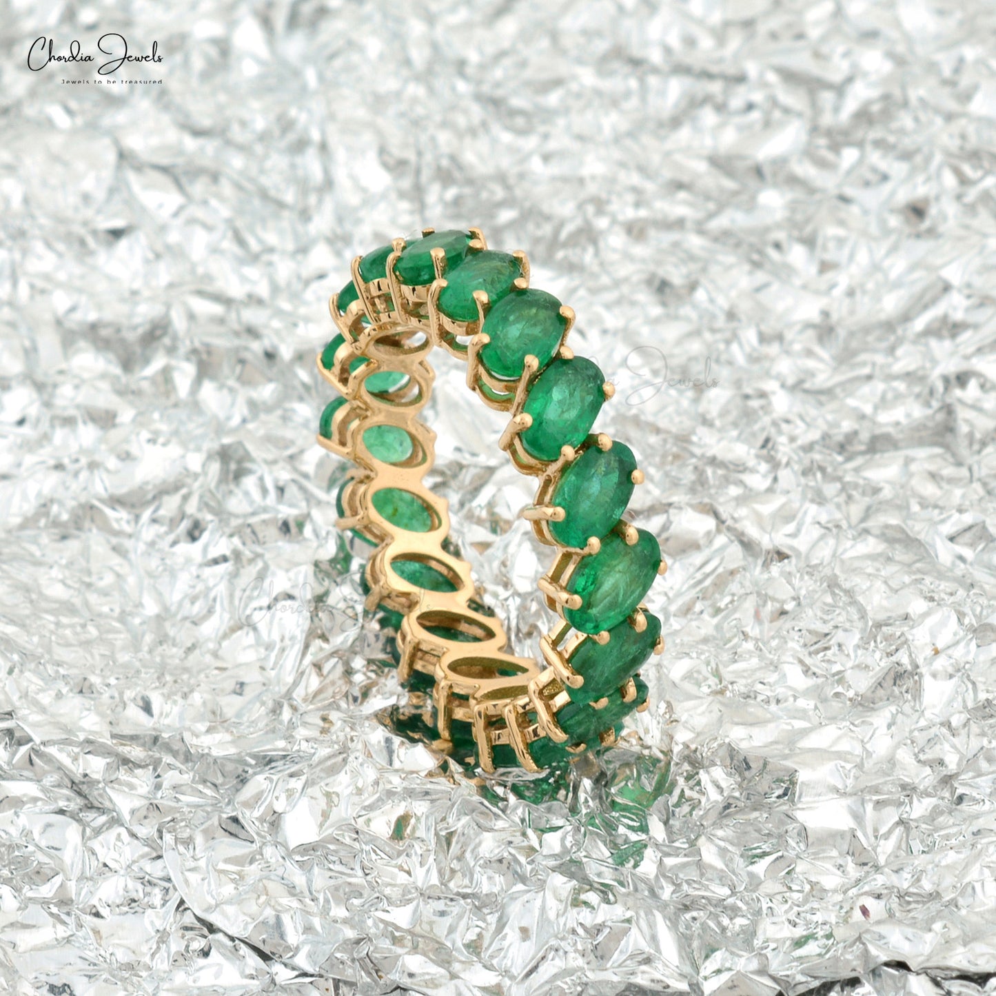 Load image into Gallery viewer, emerald eternity band
