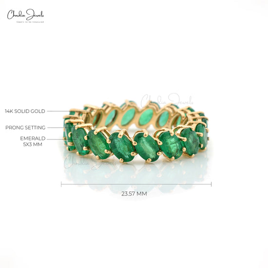 Transform your style with our emerald eternity ring.