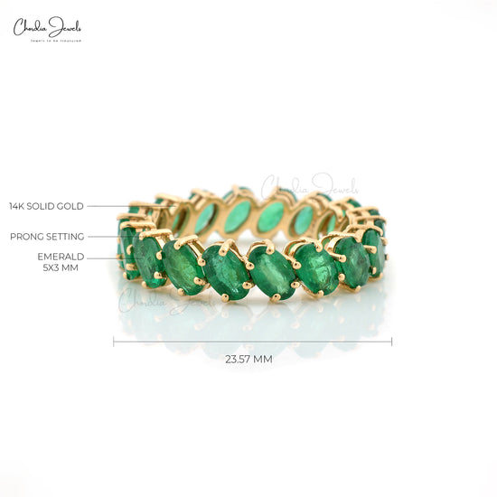 Load image into Gallery viewer, emerald eternity band
