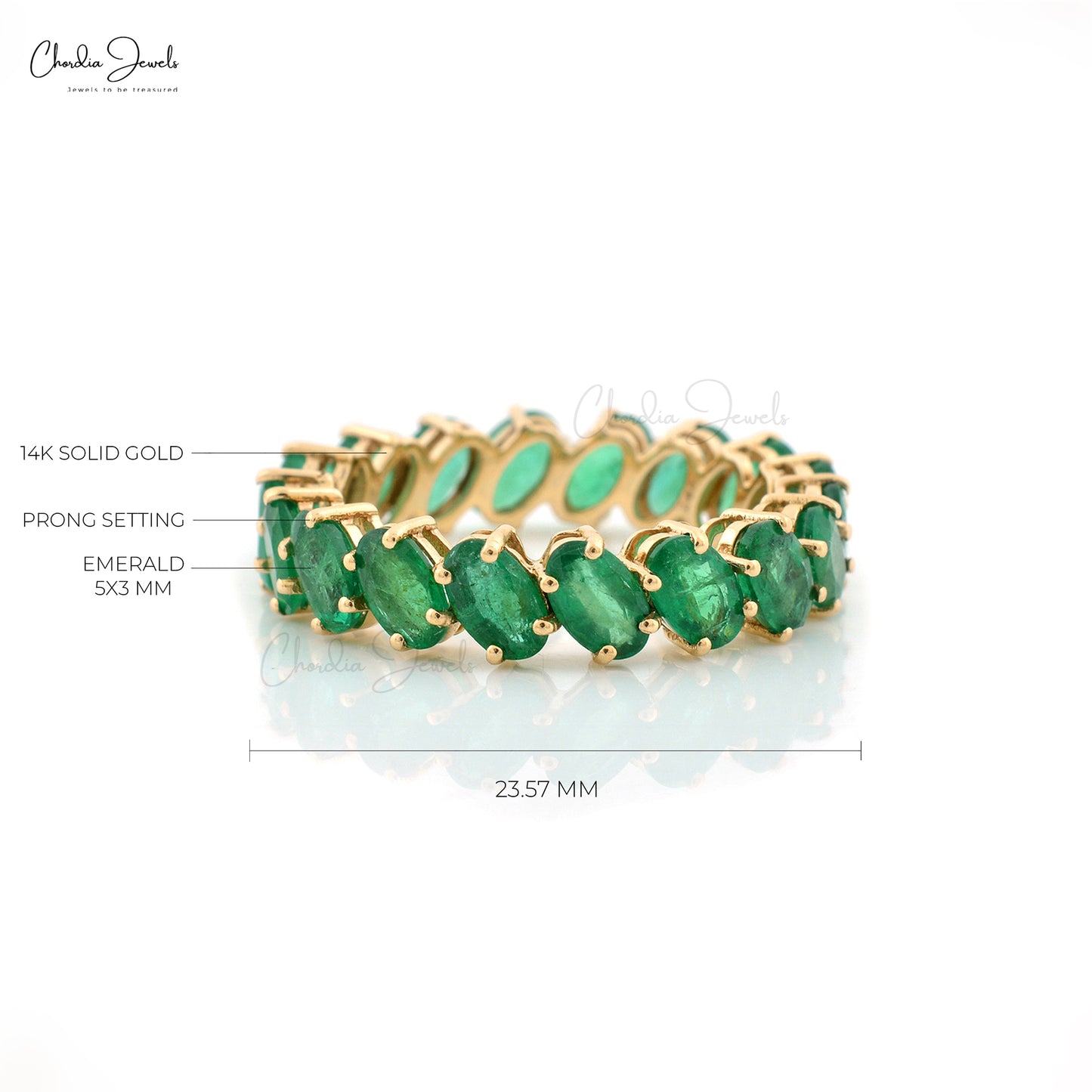 Elegant Emerald Eternity Ring for Women in Solid Gold