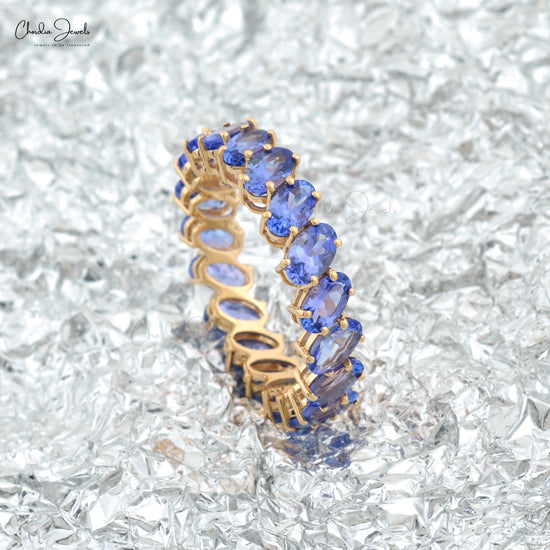 Chordia Jewels 14k Gold Oval Cut Tanzanite Eternity Ring
