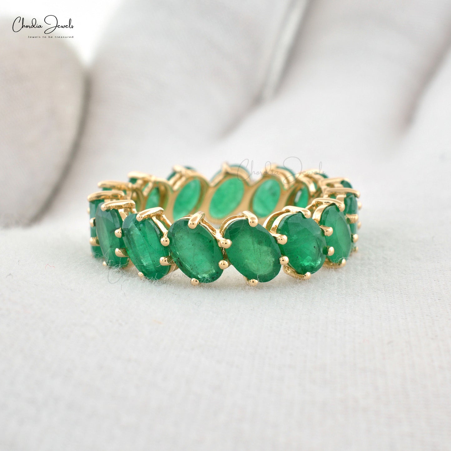 Chordia Jewels Classic Emerald Full Eternity Band