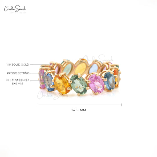 Multi Sapphire Eternity Band Ring for Her by Chordia Jewels