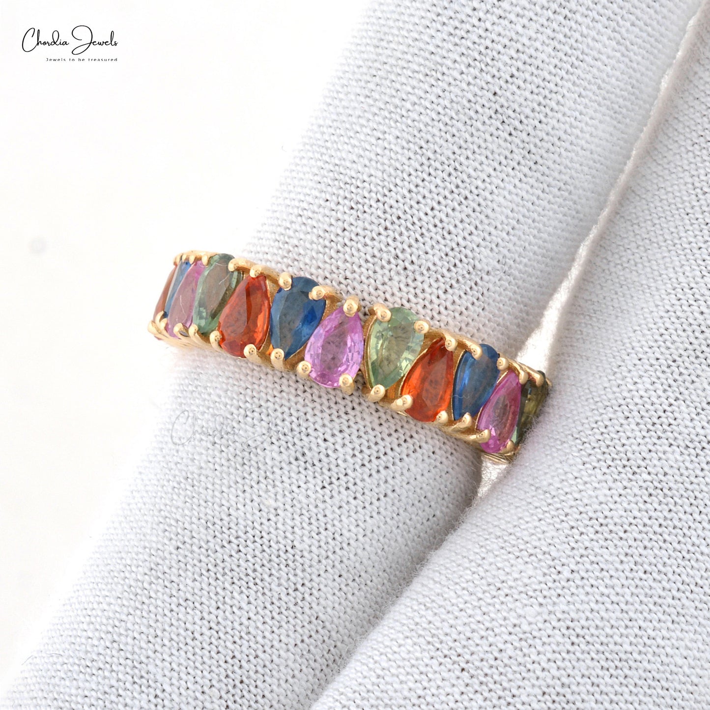 Colorful Rainbow Gemstone Ring in 14k Gold – Promise Jewelry